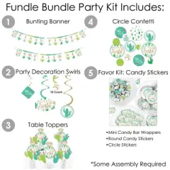 Big Dot of Happiness Final Fiesta - Last Fiesta Bachelorette Party Supplies - Banner Decoration Kit - Fundle Bundle