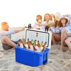Tangkula 58Quarts Portable Cooler Camping Ice Chest with Stainless Handles for BBQ&hiking&outdoor activities