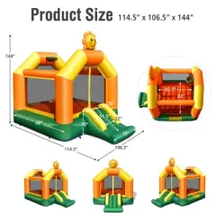 Costway Inflatable Bounce Castle Jumping House Kids Playhouse w/ Slide & 735W Blower