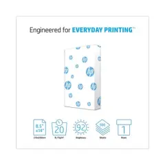 HP Papers Office20 Paper, 92 Bright, 20 lb Bond Weight, 8.5 x 14, White, 500/Ream