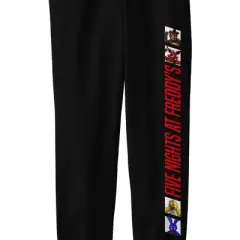 Five Nights at Freddy's Vertical Title with Boxed Characters Youth Black Graphic Jogger Pants