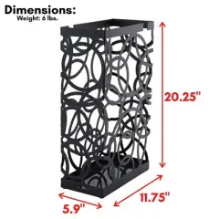 BirdRock Home Umbrella Holder Stand with Removable Water Tray - Circle Design - Black