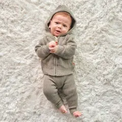 Goumikids Organic Cotton Knit Hoodie for Infants