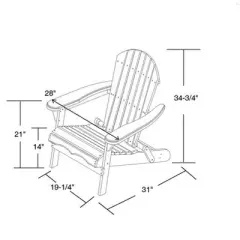 Jiallo Foldable Adirondack Chair with cup holder