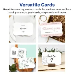 Avery Printable Flourished Edge Cards with Sure Feed Technology, 4" x 6", Matte White Cardstock, Print-to-the-Edge, Laser/Inkjet Cards, 50 Total