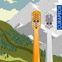 Curaprox CS 5460 Fox and Bunny Edition 2024, Ultra Soft Toothbrush for Gentle and Powerful Daily Cleaning, 2 pcs