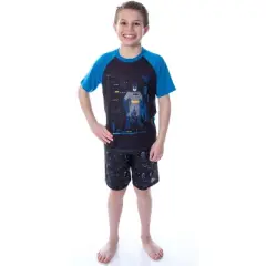 DC Comics Boys' Batman Spec Readout Short Sleeve Shirt and Shorts Pajama Set Bat Specs