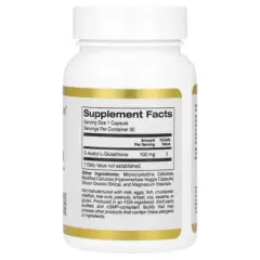California Gold Nutrition S-Acetyl L-Glutathione, 100 mg, 30 Veggie Capsules