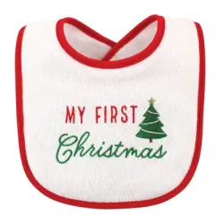 Hudson Baby Infant Cotton Terry Drooler Bibs with Fiber Filling 10pk, Holiday Birthday, One Size