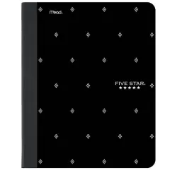 Five Star Fashion Comp Book 80ct Black with White Dot, School Supplies