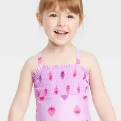 Toddler Girls' Strawberry One Piece Swimsuit - Cat & Jack&trade; Purple