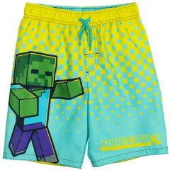 Minecraft Zombie Steve 3 Pack Swim Trunks Bathing Suits Little Kid to Big Kid