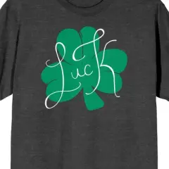 St. Patrick's Day Luck Clover Crew Neck Short Sleeve Charcoal Heather Women's T-shirt