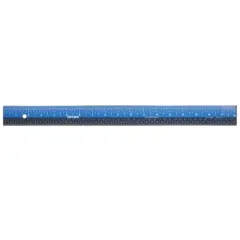 Victor Easy Read&trade; Ruler, Stainless Steel, Blue/Black, 18", Pack of 3