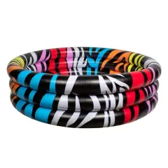 Swim Central 36" Inflatable Multi-Color Zebra Striped Children's Wading Swimming Pool