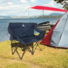 Wakeman Outdoor Camping Chair Loveseat, Blue