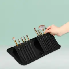 Unique Bargains Foldable Stand-up 15 Pockets Makeup Brush Organizer Black 1 Pc