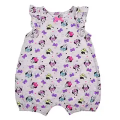 Disney Girl's 2-Pack Minnie Mouse Short Sleeve Baby Coverall Jumpsuit and Sleeveless Romper Set for Infant