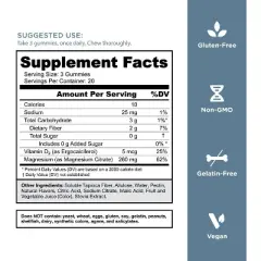 Goli Nutrition Magnesium Sugar Free Dietary Supplement Vegan Gummies - 60ct