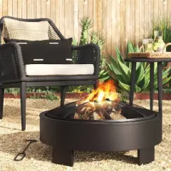 24" Round Wood Burning Fire Pit with Legs - Black - Project 62&trade;