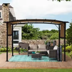 Universal Canopy Cover Replacement for 12x9 Ft Curved Outdoor Pergola Structure
