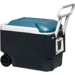 IGLOO MaxCold 40 qt. Roller Hard Cooler - Jet Carbon/Ice Blue