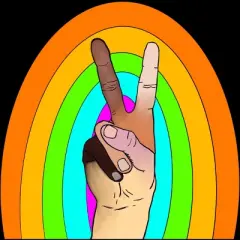 Design By Humans Peace Hand Symbol Stripes By PaperRescueDesigns Tank Top