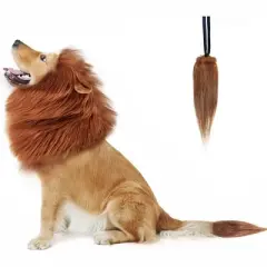 Lion Mane for Dog Costumes, Realistic Wig for Medium to Large Sized Dogs, Halloween Costumes