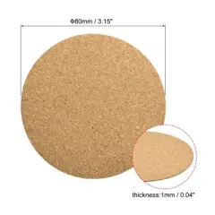 Unique Bargains Cork Durable Heat Resistant Round Coasters for Tableware