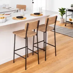 Wood & Steel Bar Stool - Natural/Black - Hearth & Hand&trade; with Magnolia