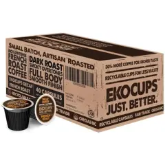 EkoCups Decaf French Roast Organic Coffee Pods