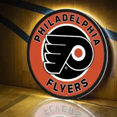 Evergreen Ultra-Thin Edgelight LED Wall Decor, Round, Philadelphia Flyers- 23 x 23 Inches Made In USA