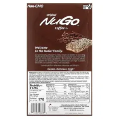NuGo Nutrition Coffee Nutrition Bar, 15 Bars 1.76 oz (50 g) Each