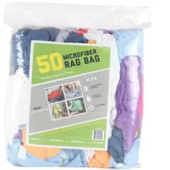 Microfiber Rag Bag of 50 - Assorted Colors - 12x12 (1Bag)