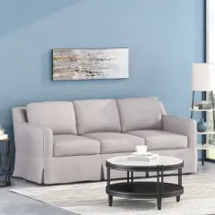 Arrastra Contemporary Fabric 3 Seater Sofa with Skirt - Christopher Knight Home