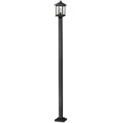 Portland 112" Outdoor Aluminum Lantern - Dimmable, Wet Rated, 1 Bulb, Black Finish