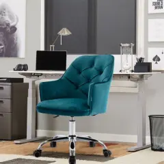 Modern Velvet Home Office Swivel Shell Chair-ModernLuxe