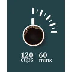 60 Cup Premium Commercial Coffee Maker, Premium Stainless Steel,Large Coffee Dispenser for Quick Brewing, Water Level Indicator Display