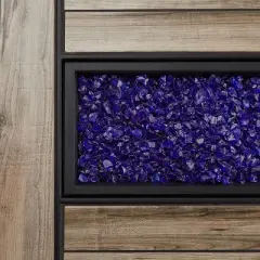 20lb Fire Glass Reflective Chips Cobalt Blue - Real Flame: No Assembly, Indoor & Outdoor Use