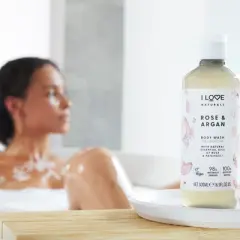I Love Cosmetics Naturals Body Wash - Rose and Argan - 16.9 oz Body Wash
