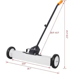 Garvee Quick Release Magnetic Sweeper with Wheels Adjustable Magnetic Sweeper with 30LBS Capacity for Nails Screws Collection 24 inches