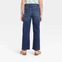 Girls' Mid-Rise Wide Leg Crop Jeans - Cat & Jack&trade;