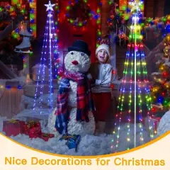 Ollny 170 Led RGB Christmas Tree Lights For Light Show (12 Colors, 22 Modes, IP65 Waterproof, Clear Wire, Plug In)