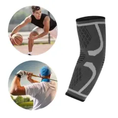 Unique Bargains Nylon Elbow Protection Elbow Pad Tightening Breathable Elbow Pads for Sports 1 Pair