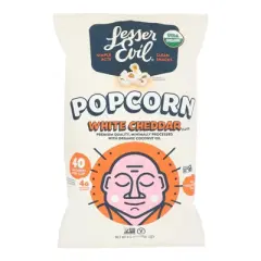 Lesser Evil White Cheddar Popcorn - Case of 12/4.6 oz