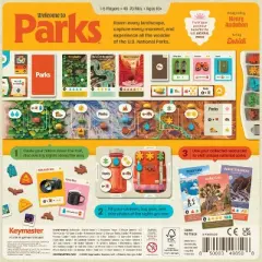 Keymaster Games Parks 2nd Edition Board Game: Includes Cards, Game Board, Tokens, Wooden Pieces for 2-5 Players