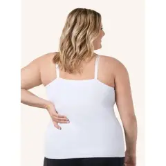 Leading Lady Maternity to Nursing Tank With Built-In Nursing Bra in White, Size: Small.