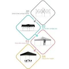 GustoWave 10x10 Ft Pop Up Canopy Tent Outdoor Canopy for Patio, Backyard