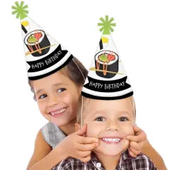 Big Dot of Happiness Let&rsquo;s Roll - Sushi - Cone Happy Birthday Party Hats for Kids and Adults - Set of 8 (Standard Size)