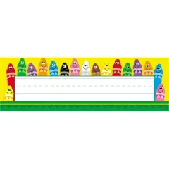 TREND Colorful Crayons Desk Toppers Name Plates, 36 Per Pack, 6 Packs